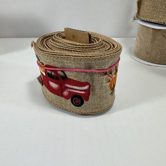 Lot Ribbon Fall Autumn Pumpkins Burlap Harvest - Picture 7 of 16